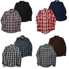 古着卸 まとめ売り ウエスタン 長袖シャツ 8枚セット (メンズ S /M ) ラングラー LEE G-STAR デニム チェック 中古 古着 ND6197