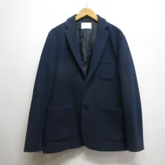 インヘリット INHERIT 2B テーラード ジャケット 厚手 L 紺 ネイビー 裏地付き