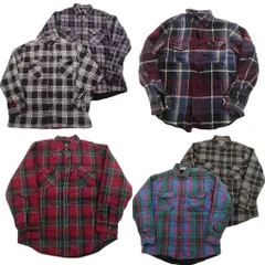古着卸 まとめ売り 裏地付き 長袖シャツ 6枚セット (メンズ L ) チェック ダブルフラップ マルチカラー 中古 古着 ND6343
