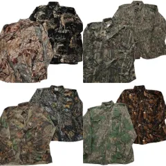 古着卸 まとめ売り リアルツリー柄 長袖シャツ 8枚セット (メンズ XL /2XL ) モッシーオーク ダブルフラップ 中古 古着 ND6387