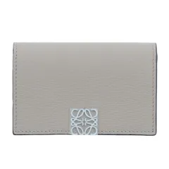 LOEWE ロエベ アナグラム ビジネスカードホルダー 名刺入れ C821M97X08 レディース レザー ベージュ 中古