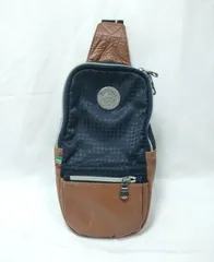【227967】Orobianco オロビアンコ  ナイロン　レザー　ボディバッグ　斜めがけバッグ ネイビー/ブラウン