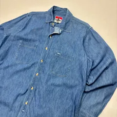 希少 90s USA製 Marlboro デニムシャツ M 企業ロゴ 赤マル 刺繍タグ マールボロ マルボロ タバコ ワークシャツ 長袖 ビンテージ 古着 アメカジ カントリー ストリート メンズ オーバーサイズ 厚手 エイジング【2062ST】