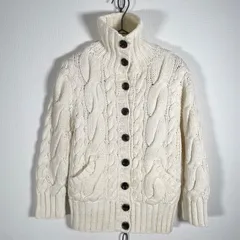 POLO JEANS RALPH LAUREN ケーブルニットカーディガン コットンアクリル レディース Sサイズ ホワイト系 ラルフローレン