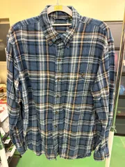 62☆ G.H. Bass & Co. ブルー系チェック柄フランネルシャツ