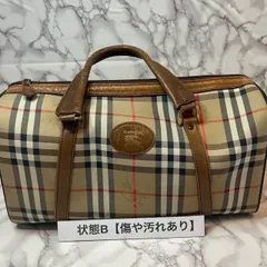 バーバリー BURBERRYS ノバチェック ボストンバッグ レザー切替 大容量 ヴィンテージ