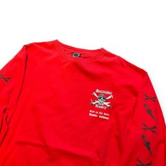 90s 00s PIRANIA JOE ロンT 4面プリント 袖プリント バックプリント スカル オーバーサイズ オールドイングリッシュ B-boy Y2K スケーター ストリートファッション ハーレー バウンティハンター 90年代 vintage 古着