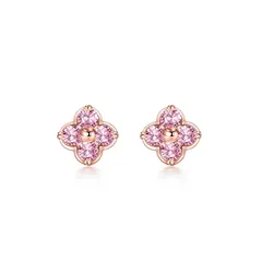 FH.bird ピンクトルマリン ピアス レディース 18金 四葉 「 美しい祈り」 金属アレルギー対応 10月誕生石 ピアス かわいい ピンクゴールド クローバー 成人祝い 誕生日 バレンタイン ギフト ホワイトデー お返し 入学式 卒業式 女性 人気 1