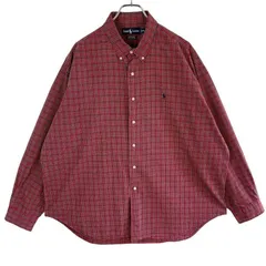 ラルフローレンRalphLauren MARLOW長袖チェックシャツボタンダウンシャツポニーロゴ刺繍マルチカラー赤レッド青ブルー紺ネイビーY2Kグランパコアアメトラコットンゆるダボオーバーサイズビッグサイズvintageヴィンテージ51125