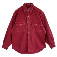 フィールドアンドストリームField&Streamシャモアクロスシャツ厚手ヘビーシャツ起毛バーガンディ臙脂ワインレッド赤無地y2kレトログランパコアグランマコアゆるダボオーバーサイズvintageヴィンテージ51125
