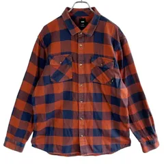 ヴァンズVans長袖ブロックチェックシャツフランネルシャツゴツネルコットン好配色マルチカラー紺ネイビーオレンジブラウンバッファローチェックY2Kグランパコアグランマコアアメトラレトロゆるダボオーバーサイズvintageヴィンテージ51125