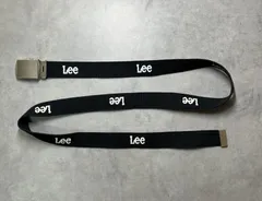 Lee リー ガチャベルト 黒 GIベルト ロゴ刺繍 ブラック 布ベルト コットン カジュアル ストリート アメカジ 古着 ワークスタイル メンズ レディース ユニセックス 無段階調整 ベルト 中古品【送料無料】