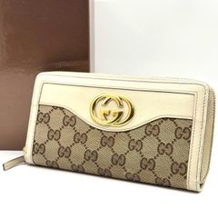 上品さが続く定番配色】 GUCCI 長財布 ラウンドファスナー GG