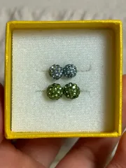 カラーストーン ボール ピアシング（ブルー/グリーン バッチ)