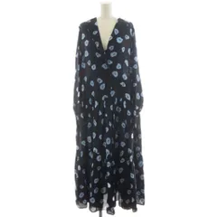 クリスチャン ワイナンツ christian wijnants × ランド オブ トゥモロー LAND OF TOMORROW ワンピース ロング 長袖 Vネック 花柄 36 紺 ネイビー 青 ブルー /AN18