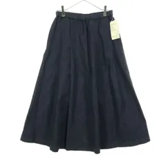 未使用 MUJI 無印良品 コットン ミモレ丈 ストレッチ デニムスカート M ブルー レディース 古着