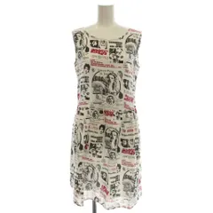 ヒステリックグラマー HYSTERIC GLAMOUR Courtney Love ノースリーブ ワンピース ひざ丈 総柄 S 白 ホワイト 0161AO01 /☆G
