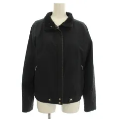 バーバリーズブルーレーベル Burberry's BLUE LABEL ナイロンジャケット ボア襟 ブルゾン 裏地ノバチェック 38 黒 ブラック FCF48-706 /☆G