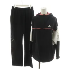 アディダス adidas セットアップ ジャケット イージーパンツ ロゴ M ピンク 黒 ブラック /AN21