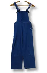 ◇【極美品】メゾピアノ Mezzo Piano デニムオーバーオール/サロペットパンツ  フリル リボン ロゴ刺繍 女の子 140サイズ ■管理番号L29791SSS26-260201-20（510）