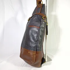 【日本製】マスターピース ボディバッグ レザー キャンバス 紺 茶 斜めがけ ヴィンテージ