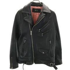 BA-TSU バツ 牛革レザー ダブルライダースジャケット M ブラック レディース 古着