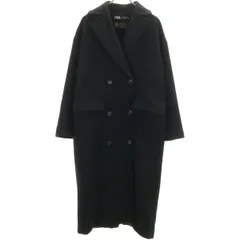 ZARA ザラ MANTECO社 ダブルブレスト ウールコート XS ブラック レディース 古着