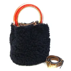  マルニ 2WAYハンドバッグ パニエ ブラック ブラウン