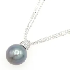  ブラックパール ダイヤモンド ネックレス D0.10ct