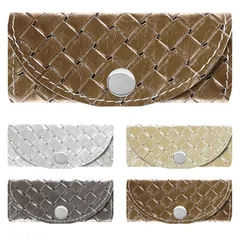 【新着商品】キーケース 本革 レディース メンズ 4連 スリム コンパクト スマートキー メタリックカラー メタリック編み込み ブロンズ