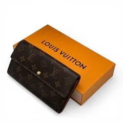 【極美品】箱付き 正規品ルイヴィトン ポルトフォイユサラ 2つ折り長財布 モノグラム CA0035 LOUIS VUITTON フラップ スペイン製 ゴールド金具 ブラウン カード入れ6枚  男性用 女性用 メンズ レディース PVC レザー M61726