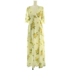ジェラートピケ gelato pique 25SS 母の日 花柄カップイン半袖ワンピース ロング ルームウェア 部屋着 F 黄色 /NR ■OS