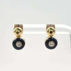 Christian Dior ラインストーン GP×ラインストーン クリア×ゴールド×ブラック ピアス