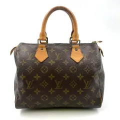 LOUIS VUITTON スピーディ25 旧型 モノグラム モノグラム レザー×PVC ブラウン ハンドバッグ ゴールド M41528
