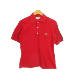 ラコステ LACOSTE CHEMISE LACOSTE ポロシャツ 2 赤 レッド 文字ワニ ワニロゴ ポロカラー 半袖 胸ポケット /MN8 ■GY58