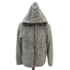 アズールバイマウジー AZUL by moussy ジャケット ボアパーカー ミドル丈 ダブルジップ L グレー フード付き /HO18 ■GY58