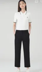 BEAN POLE ビーンポール スリム ストレートフィット チノ パンツ ブラック SS23