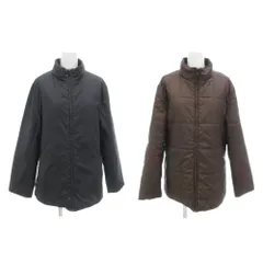 ユニクロ UNIQLO オールドユニクロ 中綿ジャケット リバーシブル L 茶 ブラウン 紺 ネイビー キルティング スタンドカラー /NL ■GY61