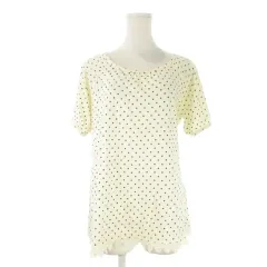 ピンクハウス PINK HOUSE カットソー 白 アイボリー ドット柄 ラウンドネック 半袖 裾レース /CK38 ■GY61