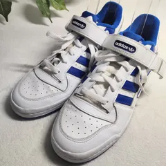 【良品】adidas/アディダス フォーラムロースニーカー/ホワイト/ロイヤルブルー/27.0cm