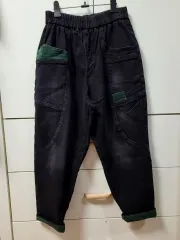 ブラック ヴィンテージ デニム バギー パンツ
