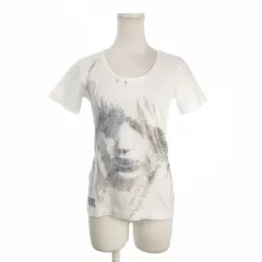 ディーゼル DIESEL Tシャツ XS 白 ホワイト グラフィックプリント ラウンドネック 半袖 /AO23 ■GY61