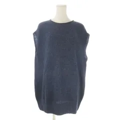 エヴェックス バイ クリツィア EVEX by KRIZIA ベスト ウール 40 紺 ネイビー 無地 ラウンドネック 袖なし /CK25 ■GY61