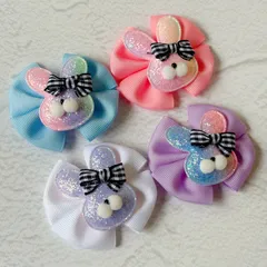 【再販・在庫限り】 10本 トリミングチョーカー 《041》 イースター うさぎ チェック ラビット カラフル