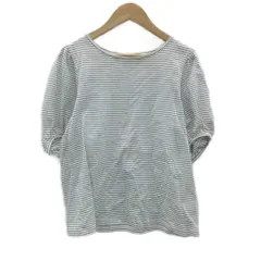 ブルーレーベルクレストブリッジ BLUE LABEL CRESTBRIDGE Tシャツ カットソー 半袖 38 白 ホワイト ボーダー柄 /SM13 ■GY58