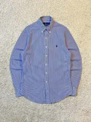 S ポロ ラルフローレン 新モデル スリムフィット ブルーポニー ストライプ シャツ