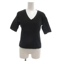 アニエスベー agnes b. Tシャツ カットソー 黒 ブラック Vネック 半袖 無地 /KR ■GY61