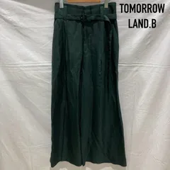 トゥモローランド TB TOMORROWLAND.B 48-04-14-04101 レーヨンリネンタックワイドパンツ ハイウエスト 2021AW チェック柄 緑 グリーン レディース 34 ISItems【USED】【古着】【中古】50152254