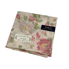 【シール付き・未使用品】ポロラルフローレン 大人のガーゼ Fine Quality ハンカチ ピンク系 ロゴ入り