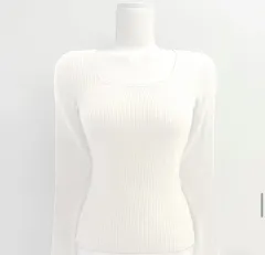 白の基本 リブ Tシャツ